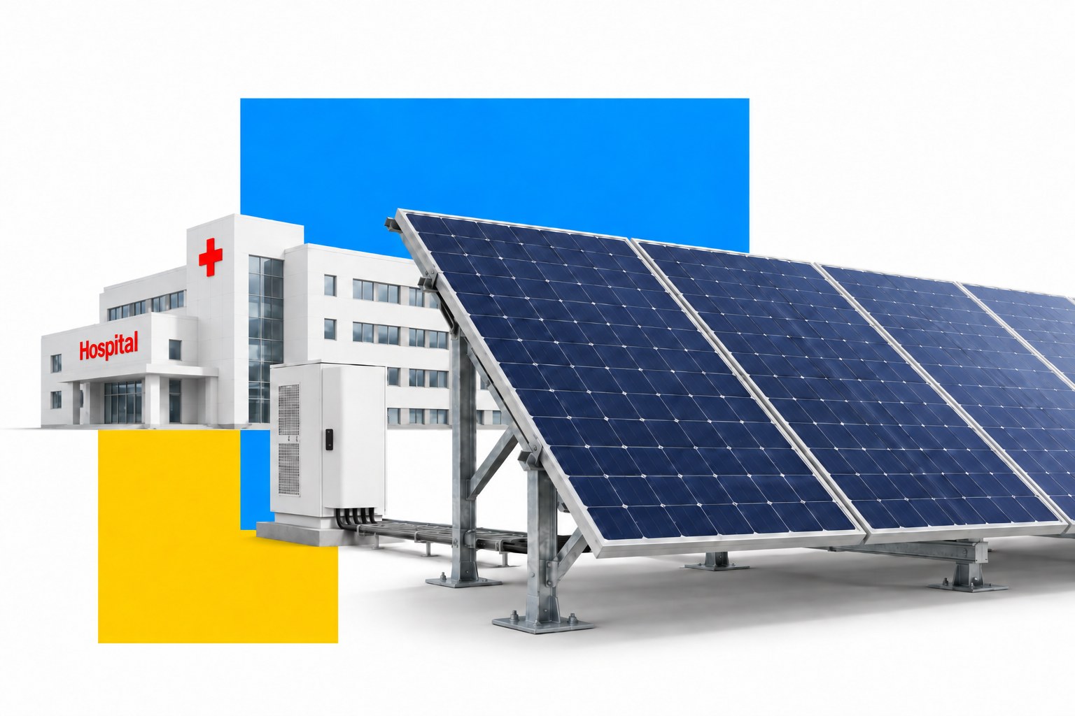 Solar power plant supplying a hospital — Light to Hospitals project